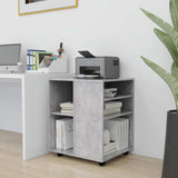 Rolling Cabinet Concrete Grey 60x53x72 cm Engineered Wood - Side View