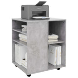 Rolling Cabinet Concrete Grey 60x53x72 cm Engineered Wood - Close-Up Angle
