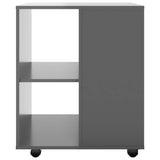 Rolling Cabinet High Gloss Grey 60x53x72 cm Engineered Wood - Top-Down View