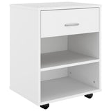 Rolling Cabinet White 46x36x59 cm Engineered Wood - Front View