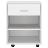Rolling Cabinet White 46x36x59 cm Engineered Wood - Top-Down View