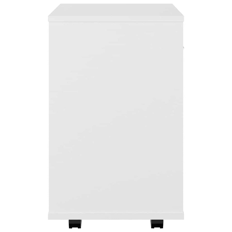 Rolling Cabinet White 46x36x59 cm Engineered Wood