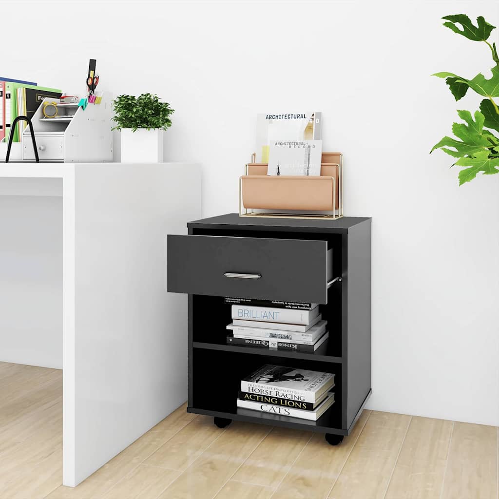 Rolling Cabinet Grey 46x36x59 cm Engineered Wood