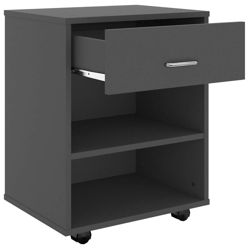 Rolling Cabinet Grey 46x36x59 cm Engineered Wood