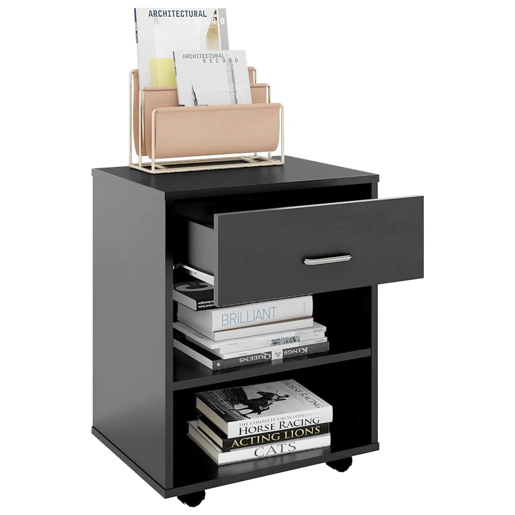 Rolling Cabinet Grey 46x36x59 cm Engineered Wood