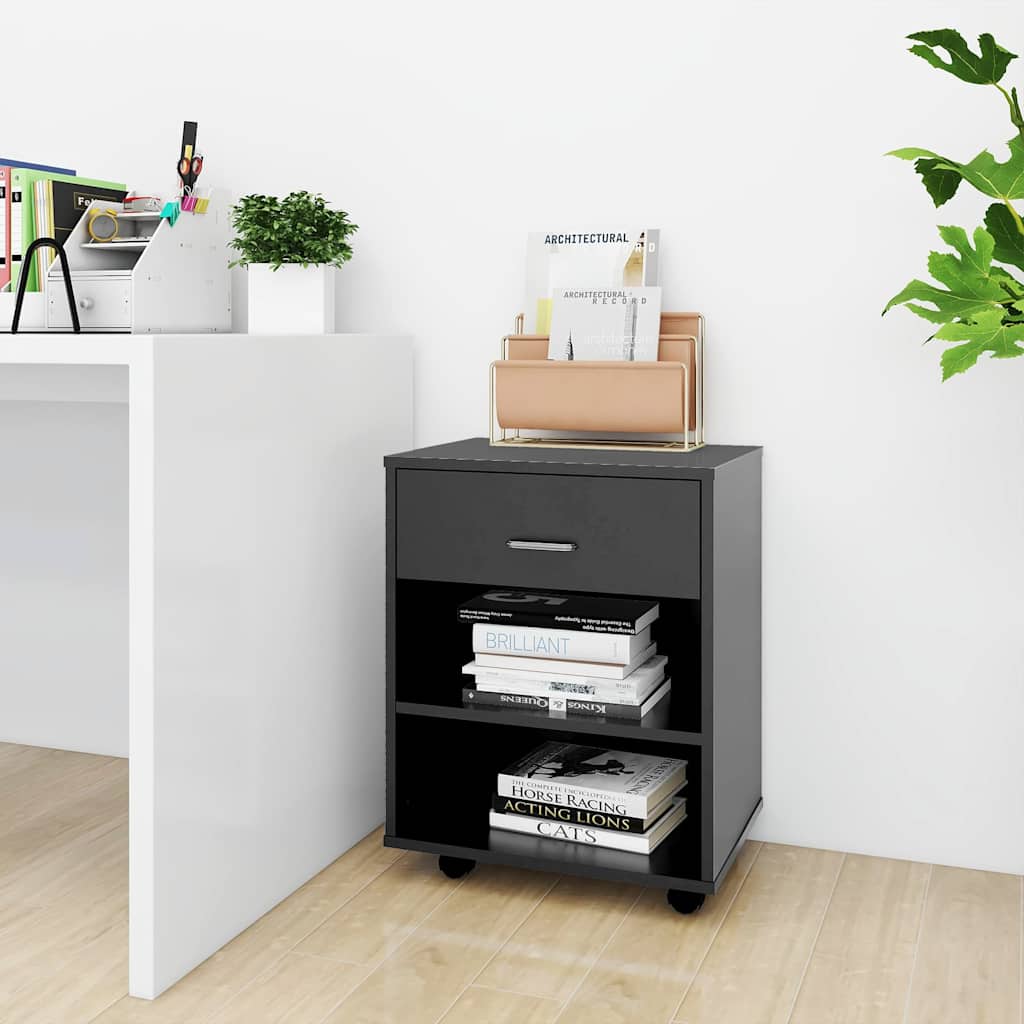 Rolling Cabinet Grey 46x36x59 cm Engineered Wood