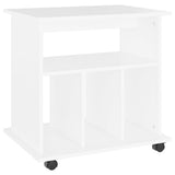 Rolling Cabinet White 60x45x60 cm Engineered Wood - Front View