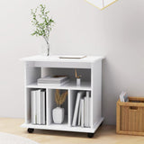 Rolling Cabinet White 60x45x60 cm Engineered Wood - Side View