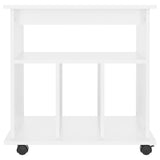 Rolling Cabinet White 60x45x60 cm Engineered Wood - Top-Down View