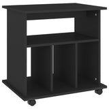 Rolling Cabinet Black 60x45x60 cm Engineered Wood - Front View