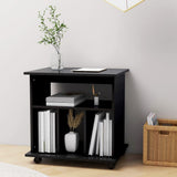 Rolling Cabinet Black 60x45x60 cm Engineered Wood - Side View