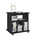 Rolling Cabinet Black 60x45x60 cm Engineered Wood