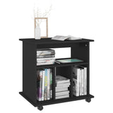 Rolling Cabinet Black 60x45x60 cm Engineered Wood - Rear View