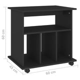 Rolling Cabinet Black 60x45x60 cm Engineered Wood - Close-Up Angle