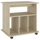 Rolling Cabinet Sonoma Oak 60x45x60 cm Engineered Wood - Front View