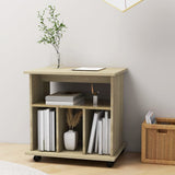 Rolling Cabinet Sonoma Oak 60x45x60 cm Engineered Wood - Side View