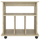 Rolling Cabinet Sonoma Oak 60x45x60 cm Engineered Wood - Top-Down View