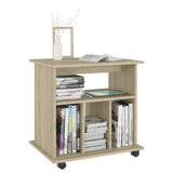 Rolling Cabinet Sonoma Oak 60x45x60 cm Engineered Wood - Rear View