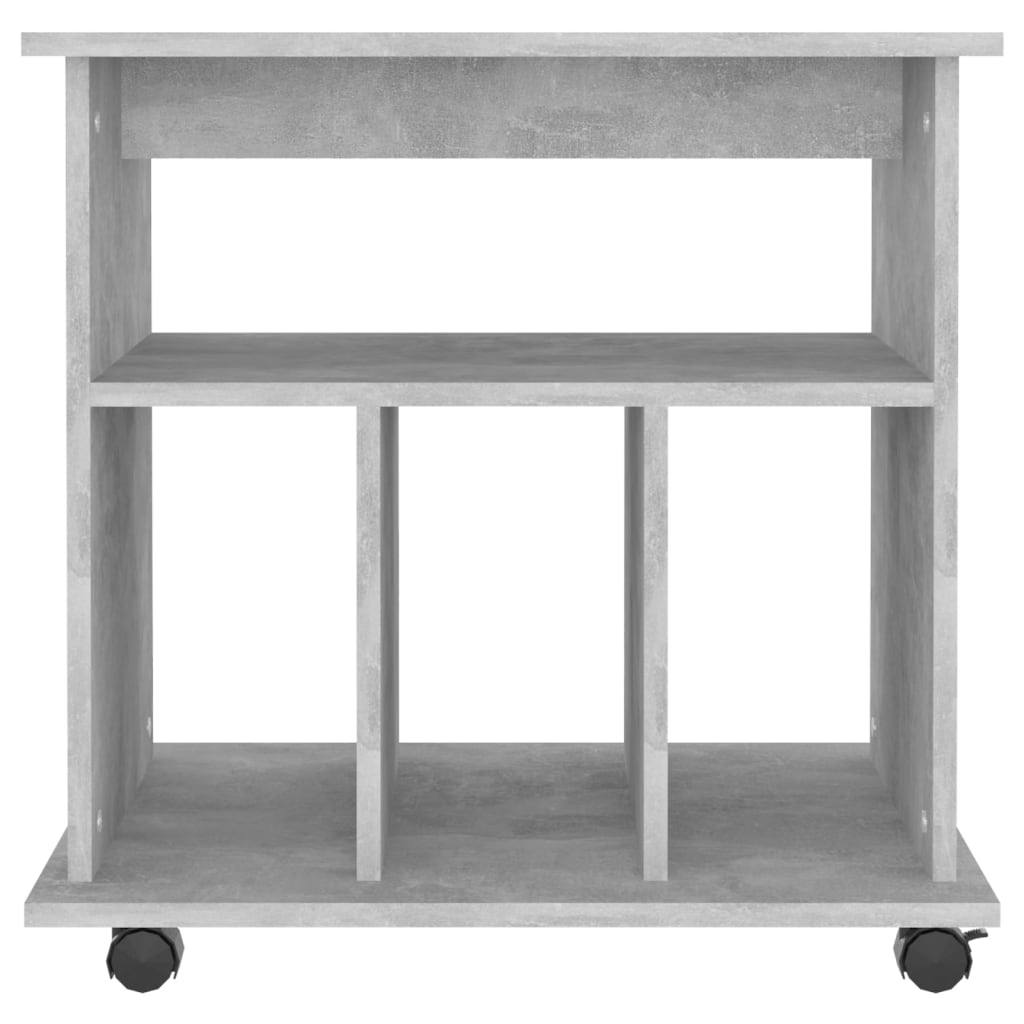 Rolling Cabinet Concrete Grey 60x45x60 cm Engineered Wood
