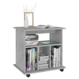 Rolling Cabinet Concrete Grey 60x45x60 cm Engineered Wood - Rear View
