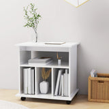 Rolling Cabinet High Gloss White 60x45x60 cm Engineered Wood - Side View
