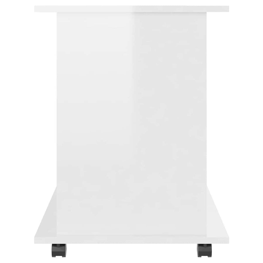 Rolling Cabinet High Gloss White 60x45x60 cm Engineered Wood