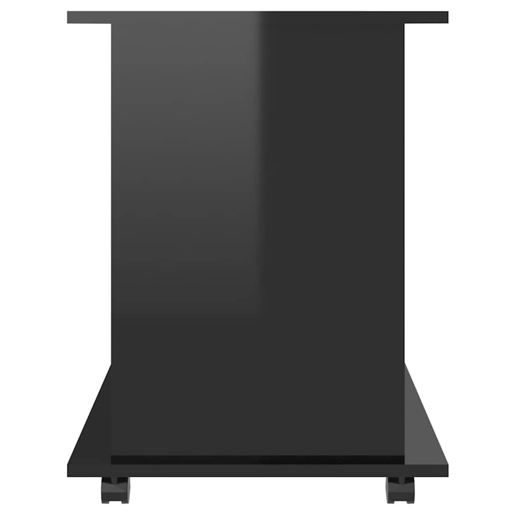 Rolling Cabinet High Gloss Black 60x45x60 cm Engineered Wood