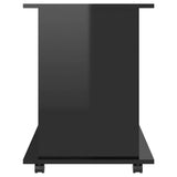 Rolling Cabinet High Gloss Black 60x45x60 cm Engineered Wood