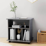 Rolling Cabinet High Gloss Grey 60x45x60 cm Engineered Wood - Side View