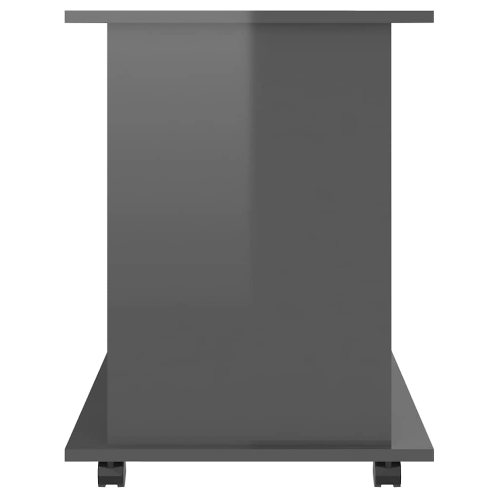 Rolling Cabinet High Gloss Grey 60x45x60 cm Engineered Wood