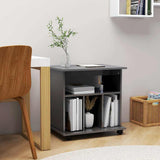 Rolling Cabinet High Gloss Grey 60x45x60 cm Engineered Wood