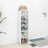 Shoe Cabinet White 27.5x27x102 cm Engineered Wood - Side View