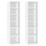 Shoe Cabinets 2 pcs White 27.5x27x102 cm Engineered Wood - Front View