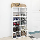 Shoe Cabinets 2 pcs White 27.5x27x102 cm Engineered Wood - Side View