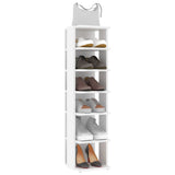 Shoe Cabinets 2 pcs White 27.5x27x102 cm Engineered Wood - Close-Up Angle