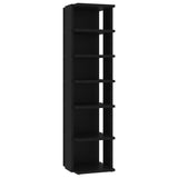 Shoe Cabinet Black 27.5x27x102 cm Engineered Wood - Front View