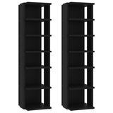 Shoe Cabinets 2 pcs Black 27.5x27x102 cm - Front View