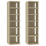 Shoe Cabinets 2 pcs Sonoma Oak 27.5x27x102 cm - Front View