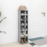 Shoe Cabinet Concrete Grey 27.5x27x102 cm Engineered Wood - Side View