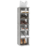 Shoe Cabinet Concrete Grey 27.5x27x102 cm Engineered Wood - Rear View