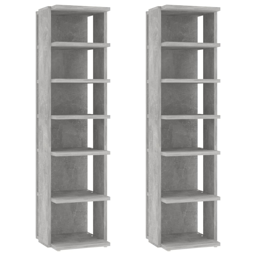 Shoe Cabinets 2 pcs Concrete Grey 27.5x27x102 cm