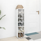 Shoe Cabinet High Gloss White 27.5x27x102 cm Engineered Wood - Side View