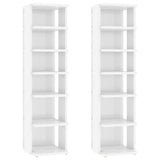 Shoe Cabinets 2 pcs High Gloss White 27.5x27x102 cm - Front View