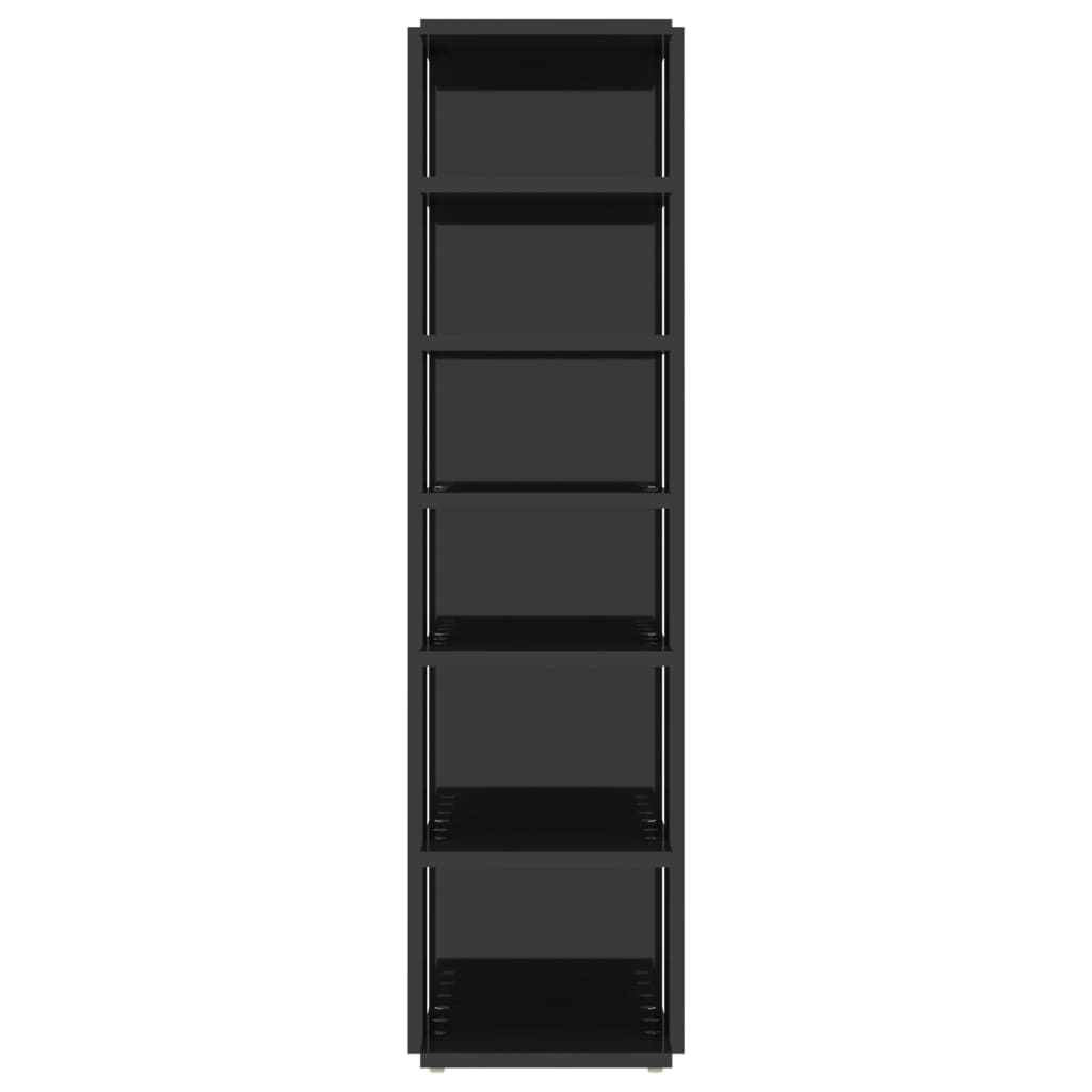 Shoe Cabinet High Gloss Black 27.5x27x102 cm Engineered Wood