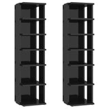 Shoe Cabinets 2 pcs High Gloss Black 27.5x27x102 cm