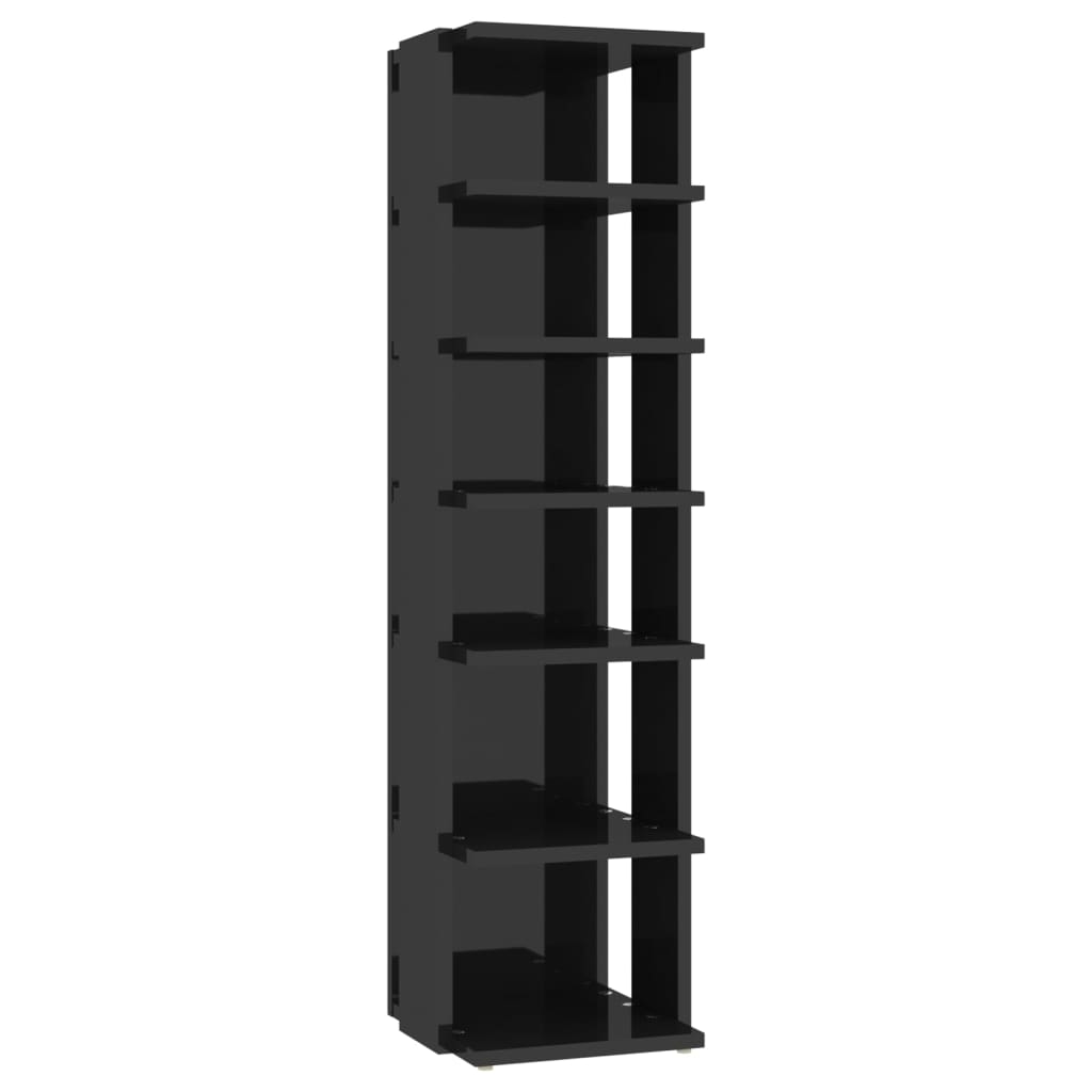 Shoe Cabinets 2 pcs High Gloss Black 27.5x27x102 cm