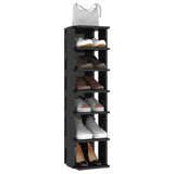 Shoe Cabinets 2 pcs High Gloss Black 27.5x27x102 cm - Close-Up Angle