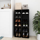 Shoe Cabinets 2 pcs High Gloss Black 27.5x27x102 cm