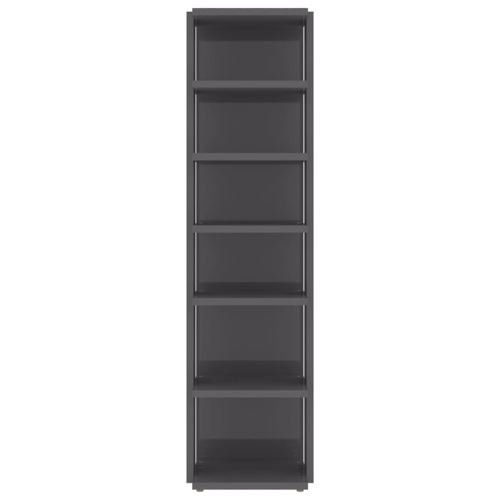 Shoe Cabinets 2 pcs High Gloss Grey 27.5x27x102 cm