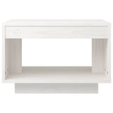 Coffee Table White 50x50x33.5 cm Solid Pinewood - Top-Down View